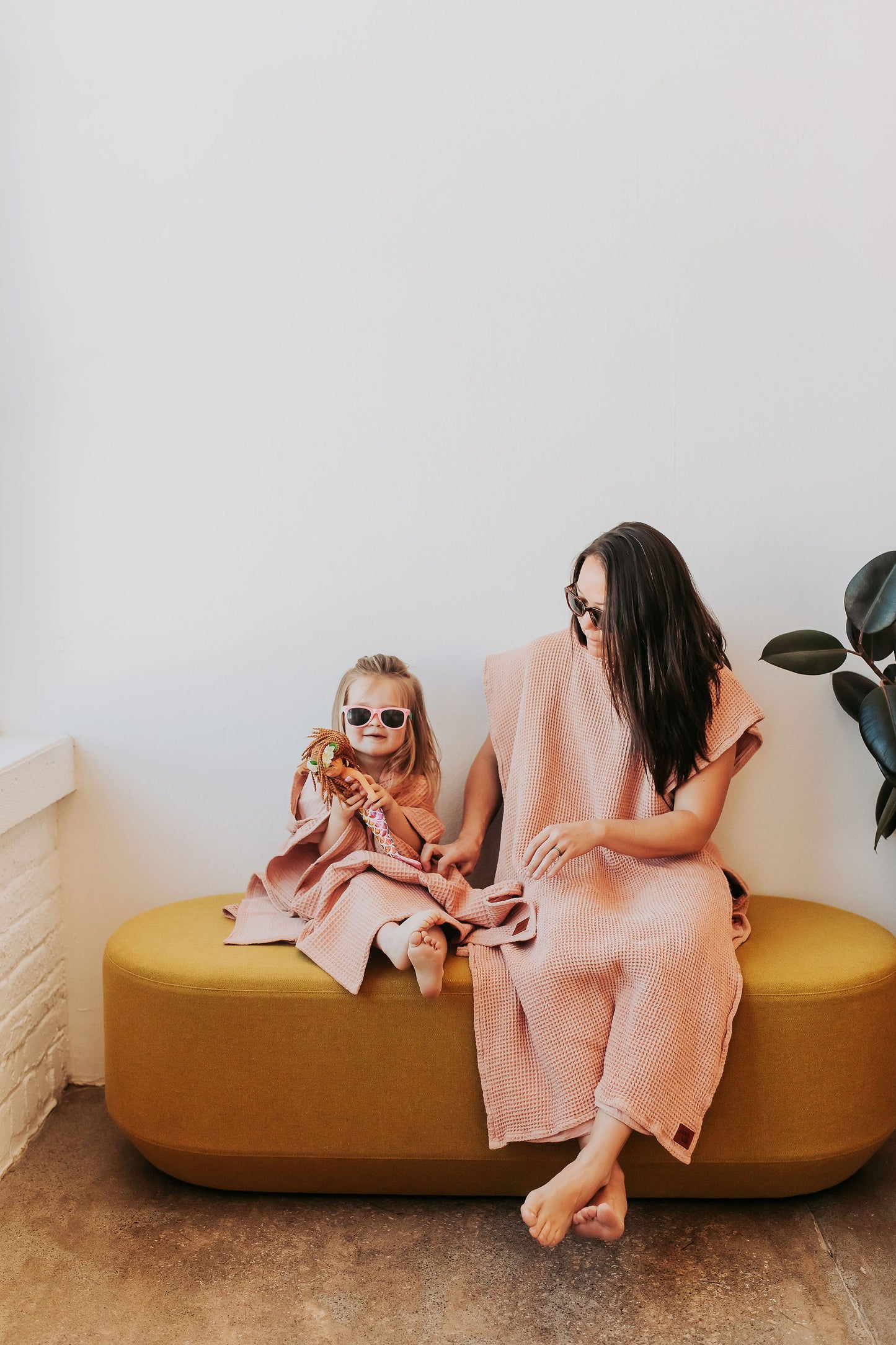 Hooded Poncho Towel in August Rose