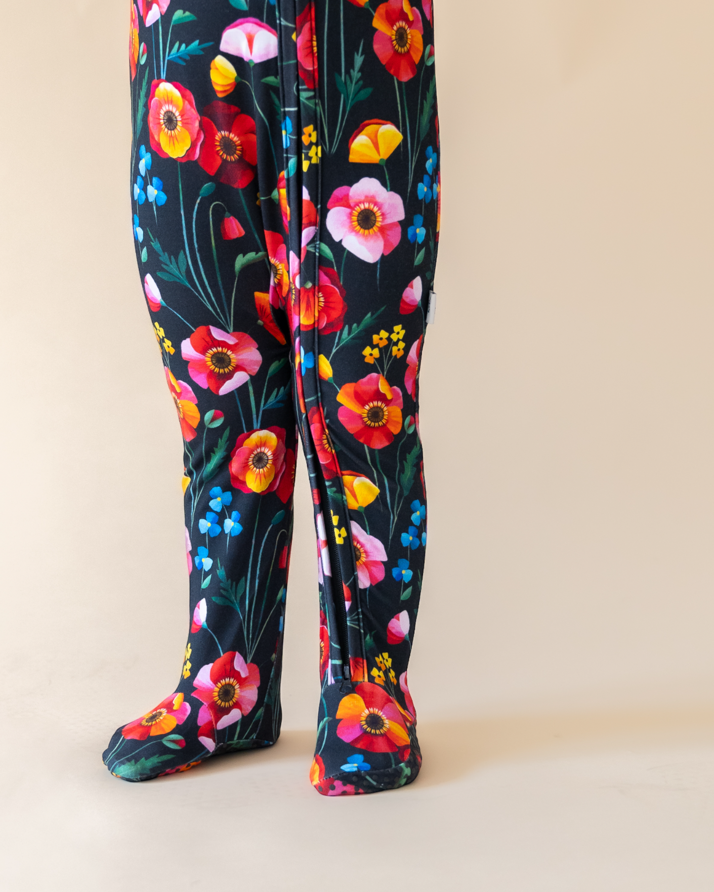 Pretty Poppies StretchLuxe Zip Footie