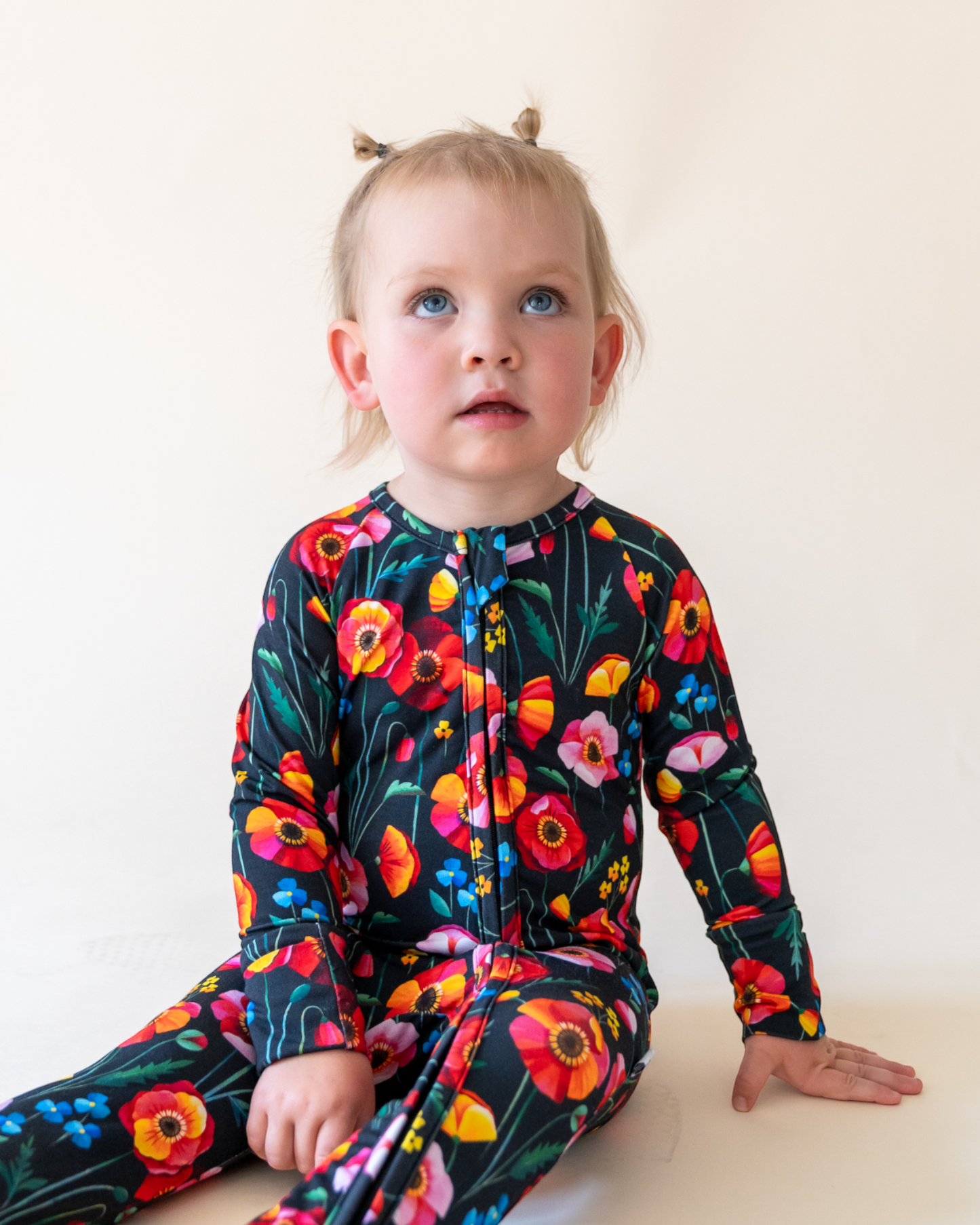 Pretty Poppies StretchLuxe Zip Footie