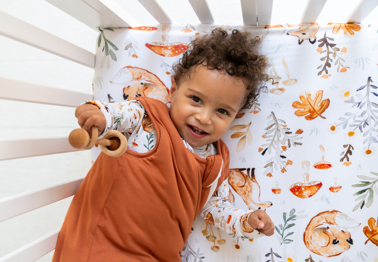 Woodland Foxes StretchLuxe Fitted Crib Sheet (Single)