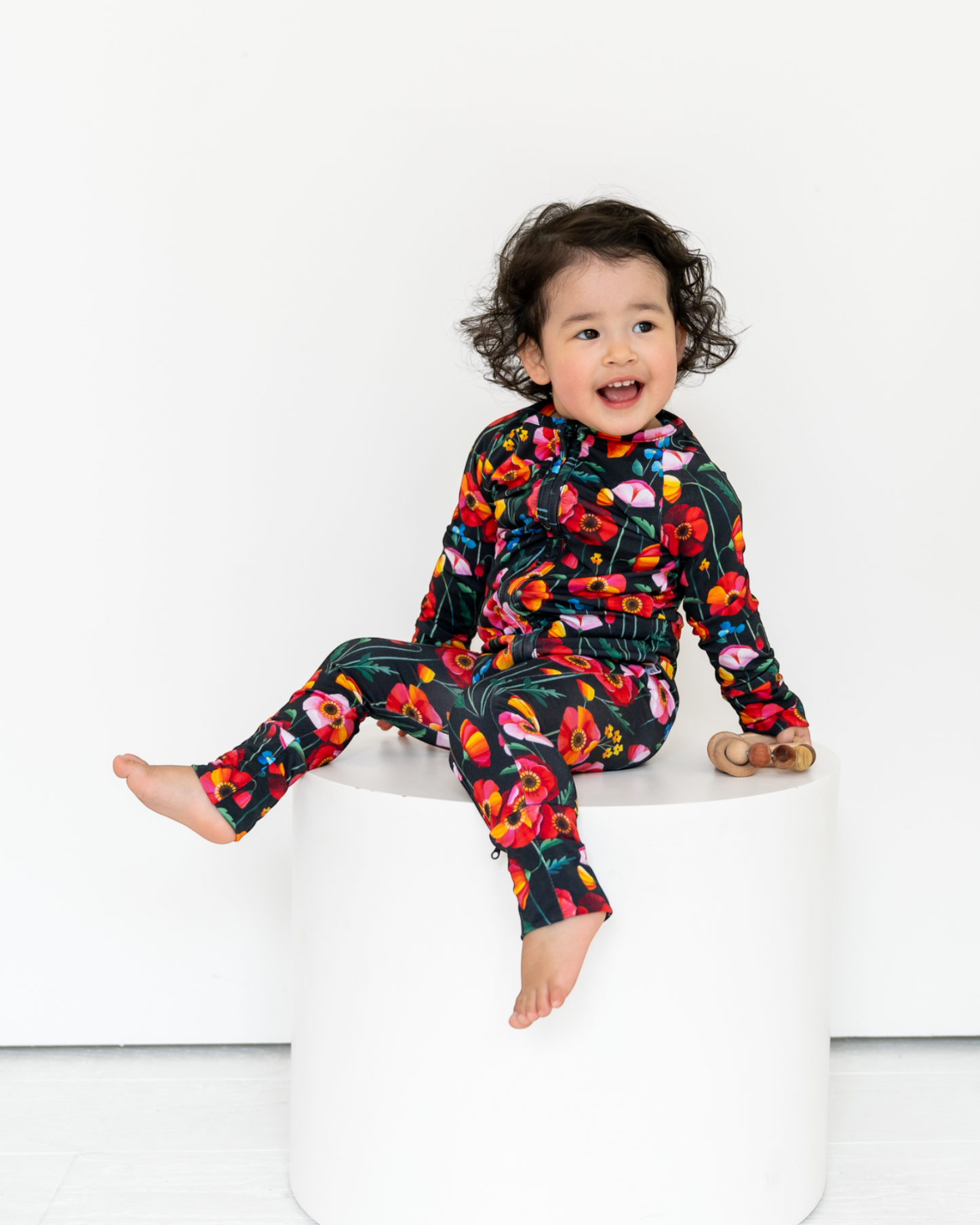 Pretty Poppies StretchLuxe Zip Footie