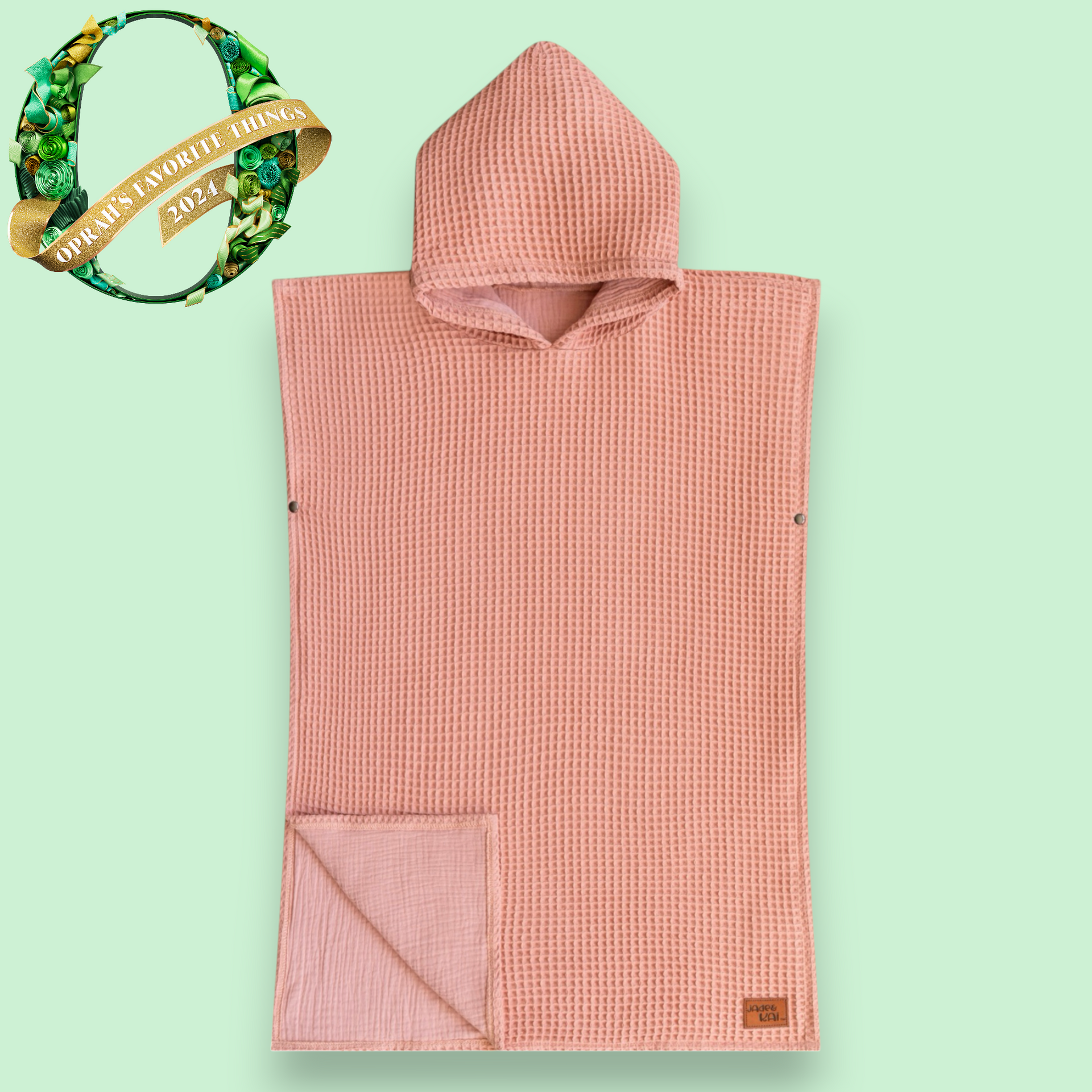 Hooded Poncho Towel in August Rose – Jade&Kai Co.