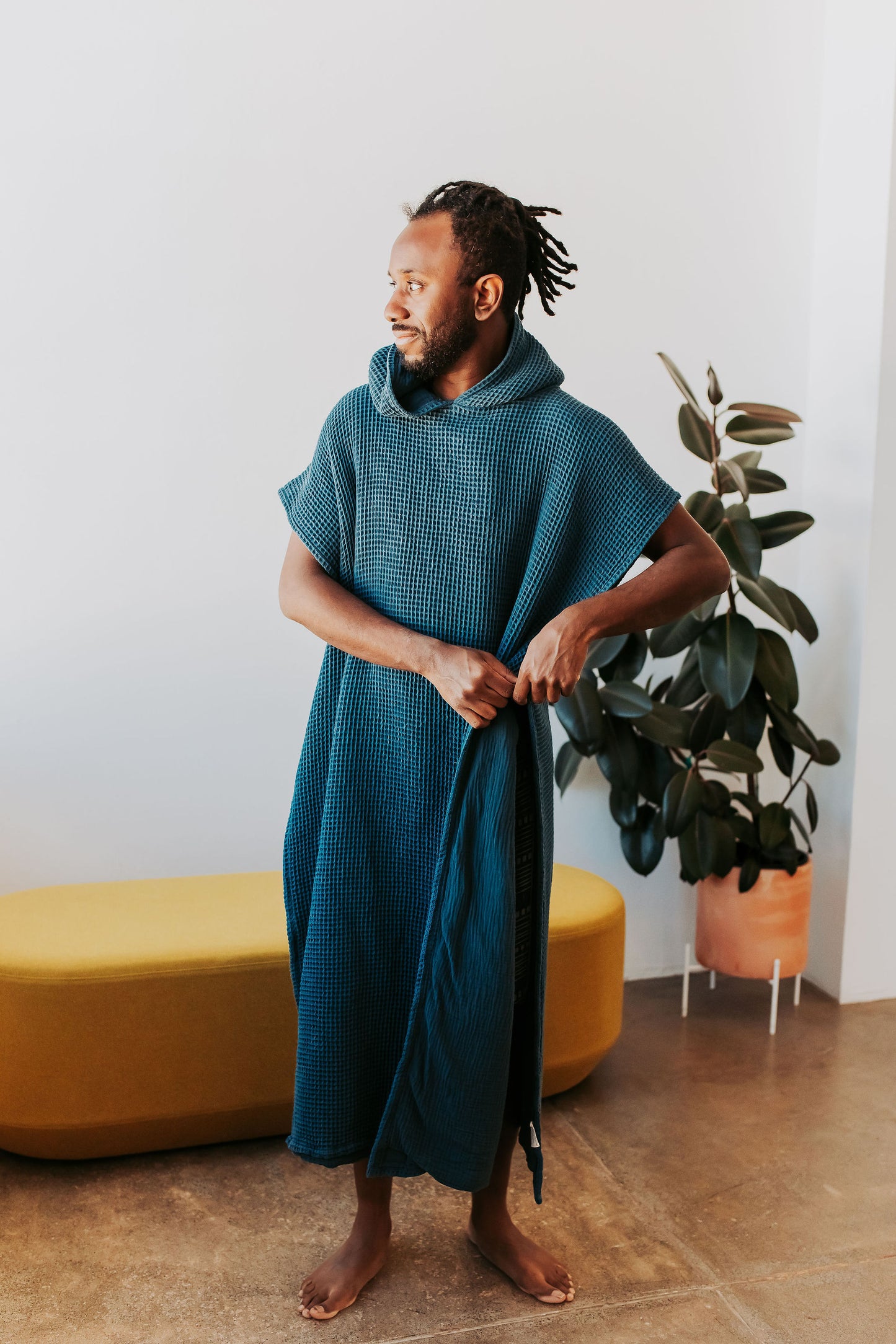 Hooded Poncho Towel in January Aqua