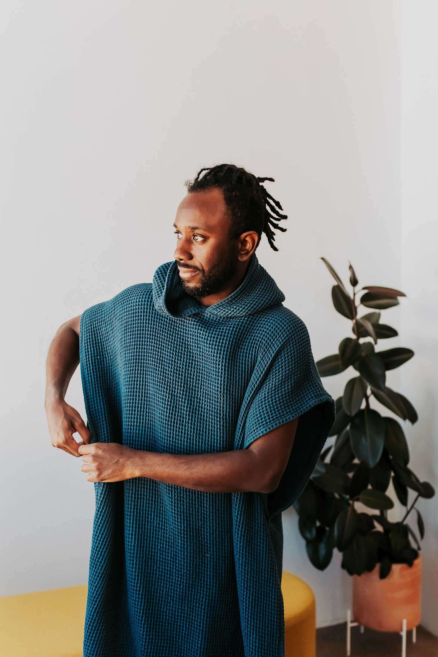 Hooded Poncho Towel in January Aqua